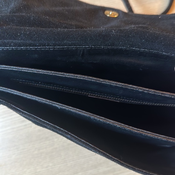 Vintage crossbody bag suede black tassel 70s 80s Italy - Picture 7 of 12